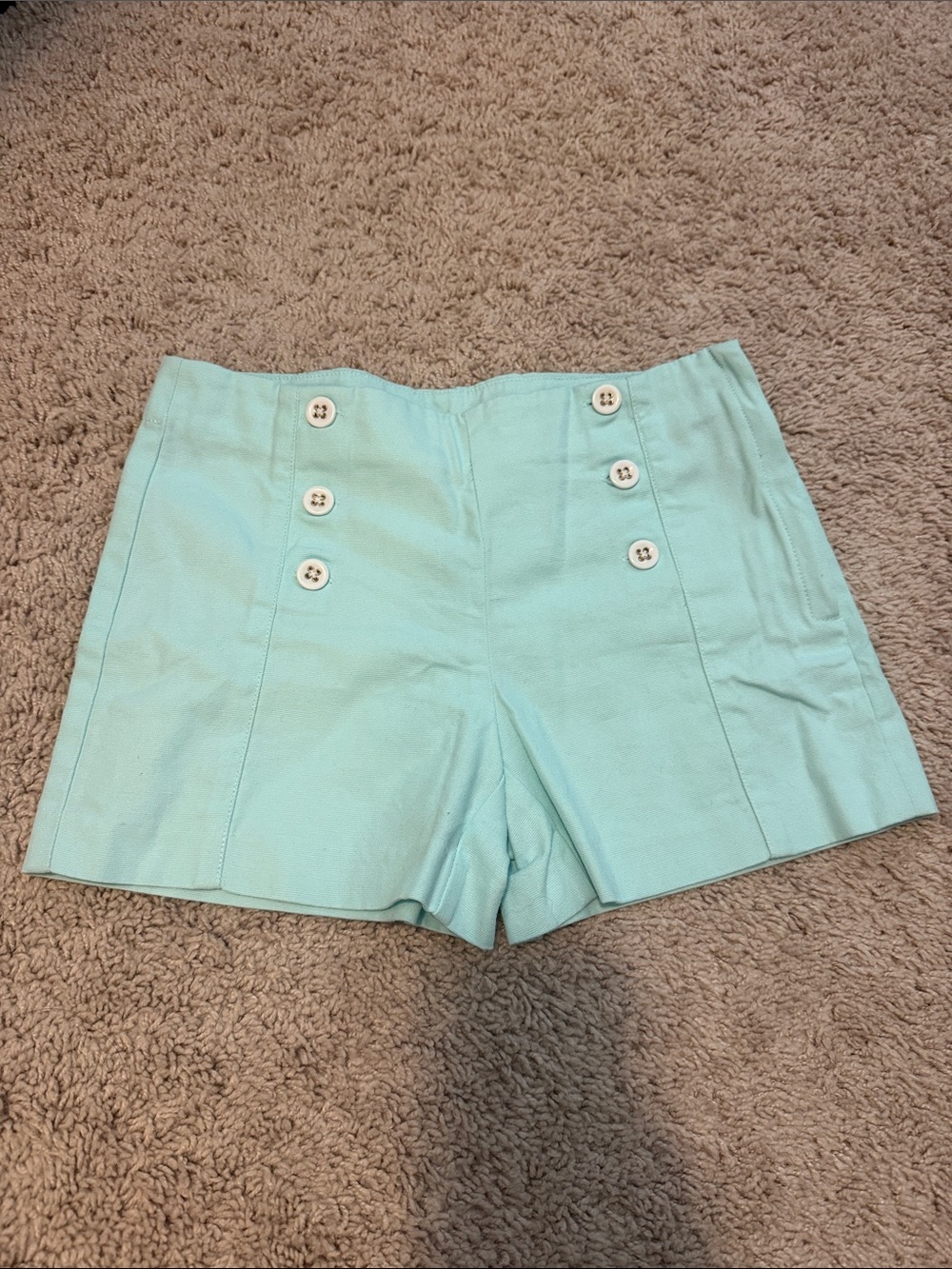 Janie and Jack Light Mint High-Waist Button Sailor Shorts